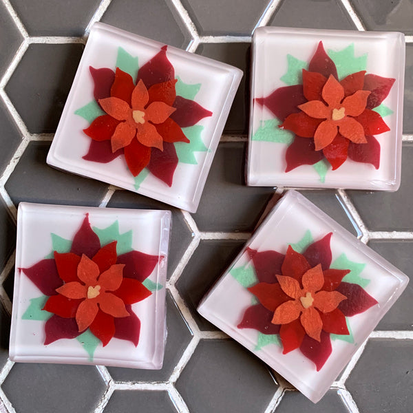 Poinsettia soaps - Christmas gift from Soapso